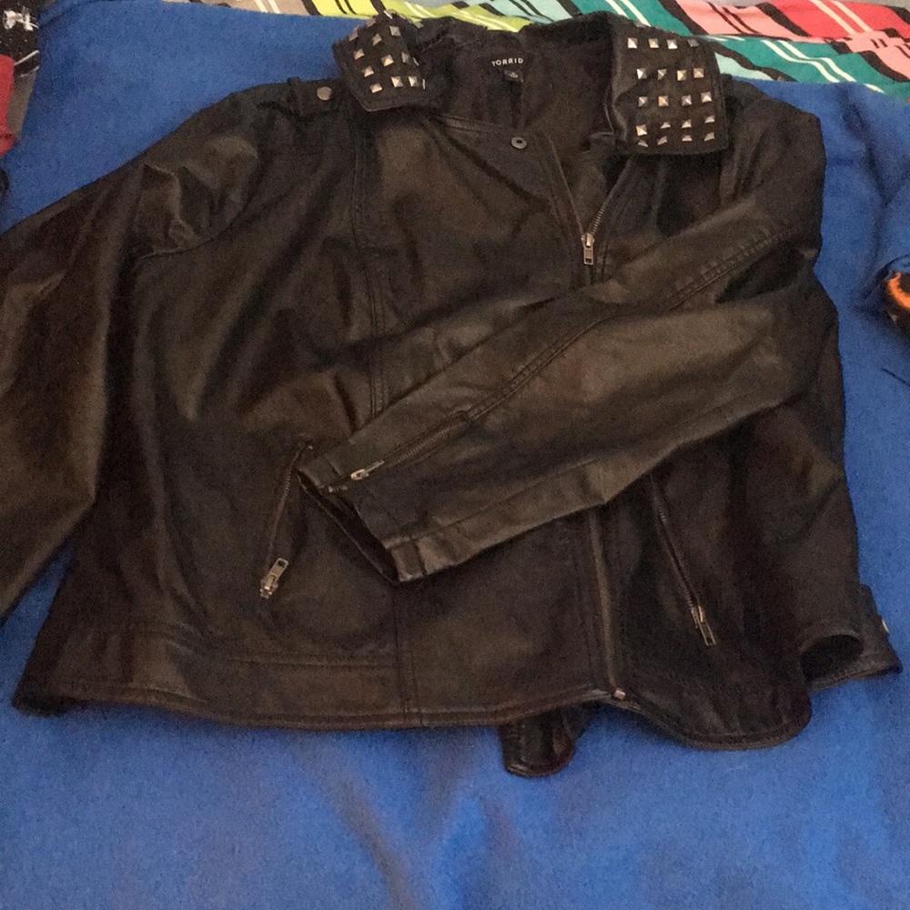 Studded leather jacket
